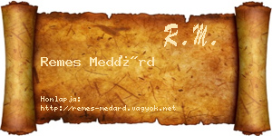 Remes Medárd névjegykártya